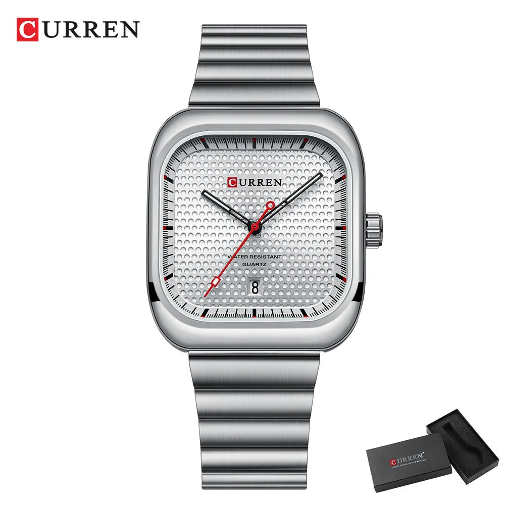 Orologio Uomo Quarzo Acciaio Inossidabile Quadrante 38mm Data Automatica