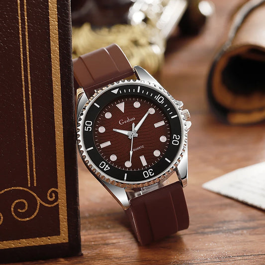 Orologio Uomo 40mm Quarzo Moda Casual Cinturino Silicone