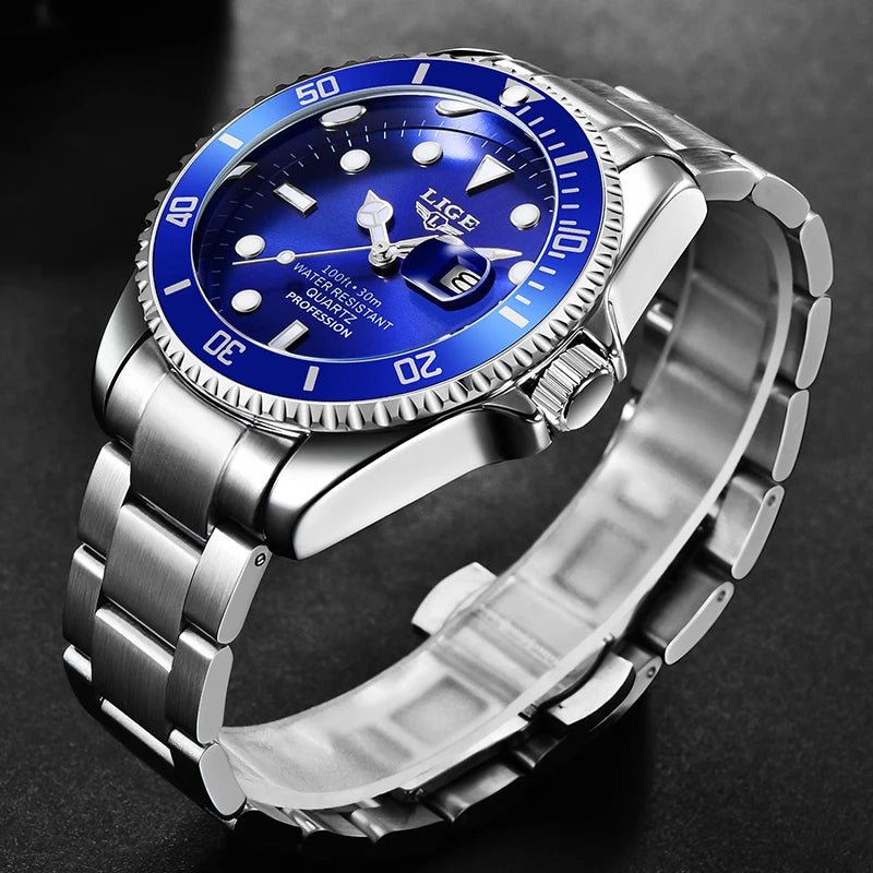Orologio Uomo Acciaio Quarzo con Data e Lancette Luminose