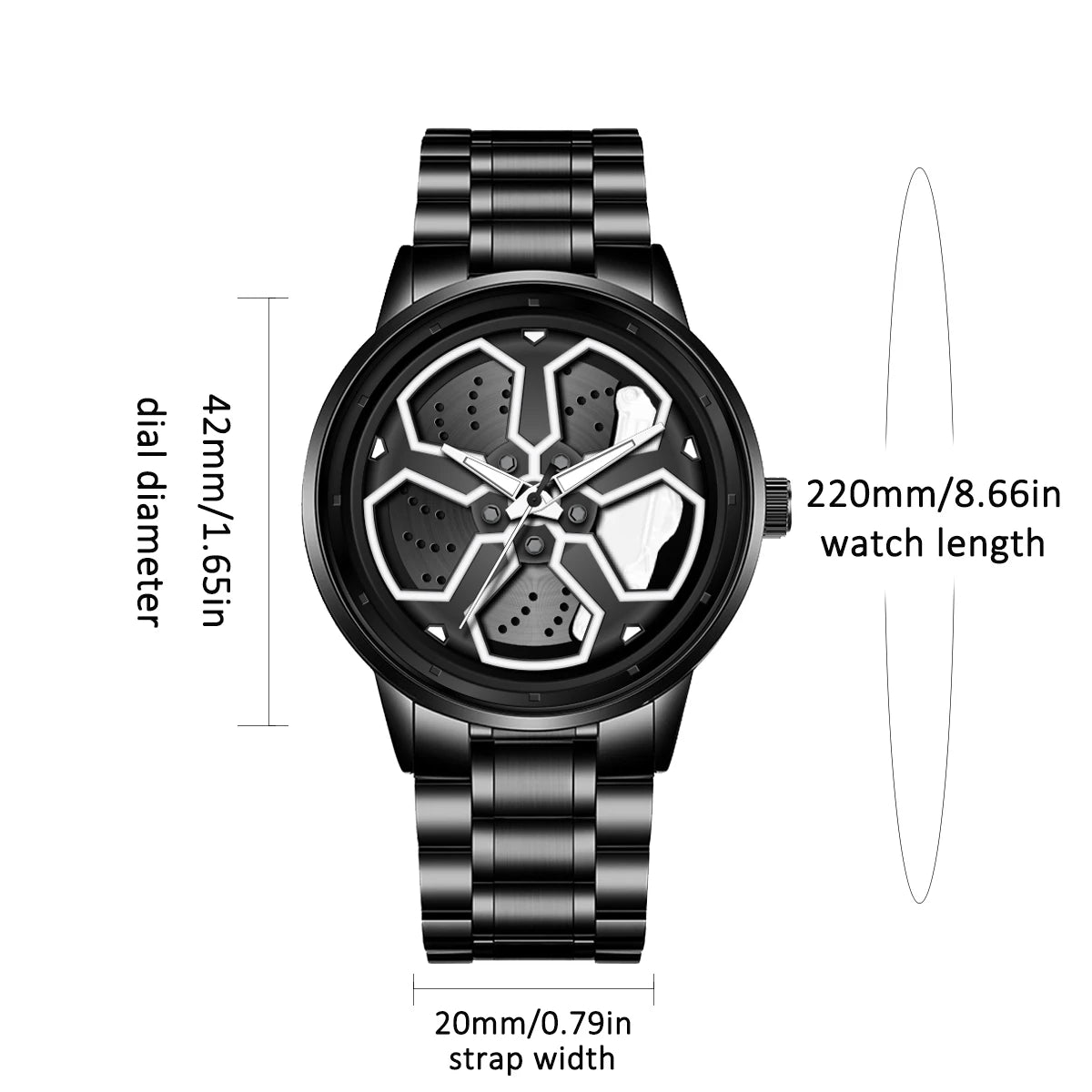 Orologio Uomo Al Quarzo Cinturino In Acciaio Quadrante Girevole Elegante Moda Casual