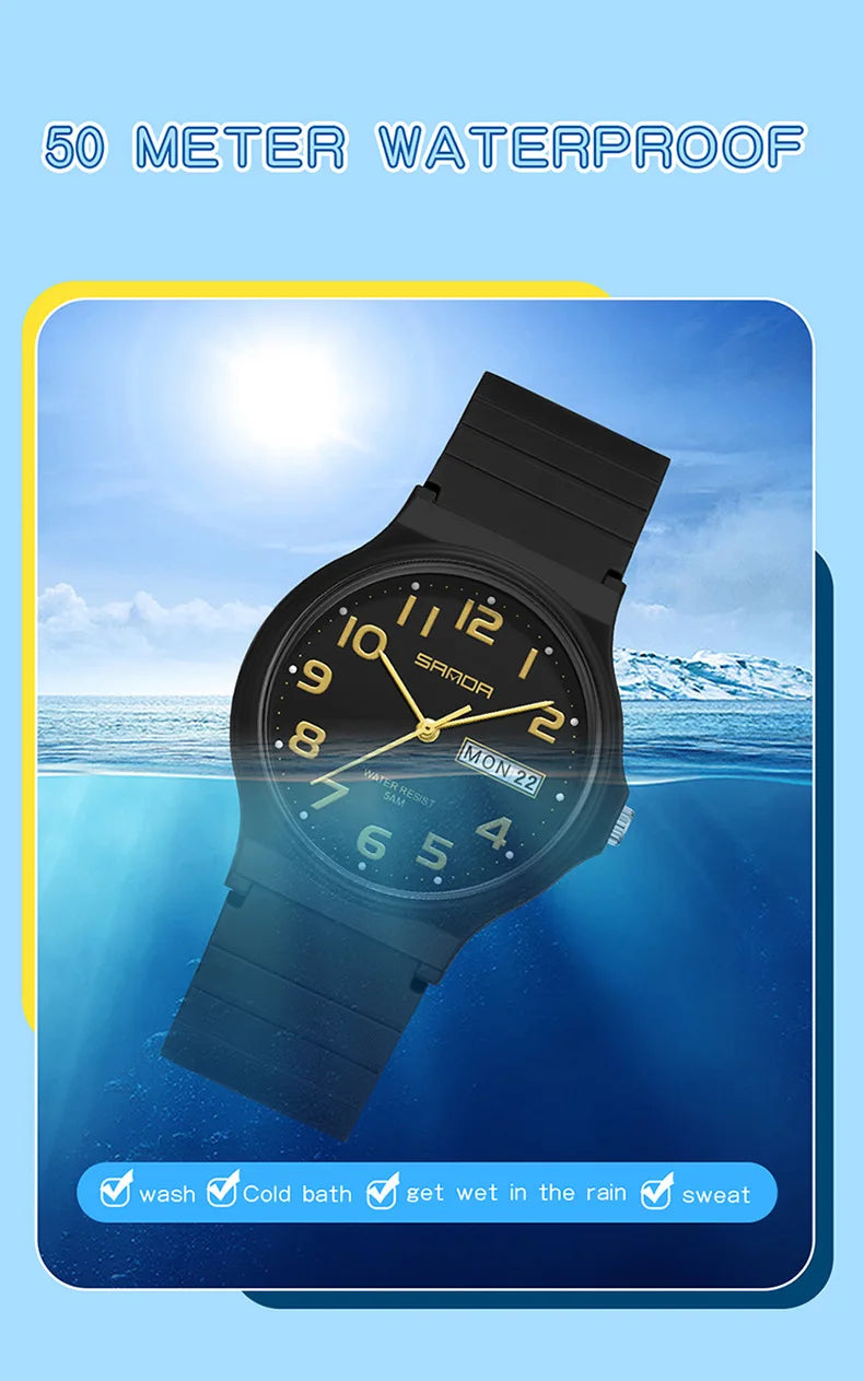 Orologio Uomo Donna Quarzo Sportivo – Silicone Resistente Quadrante 36 mm