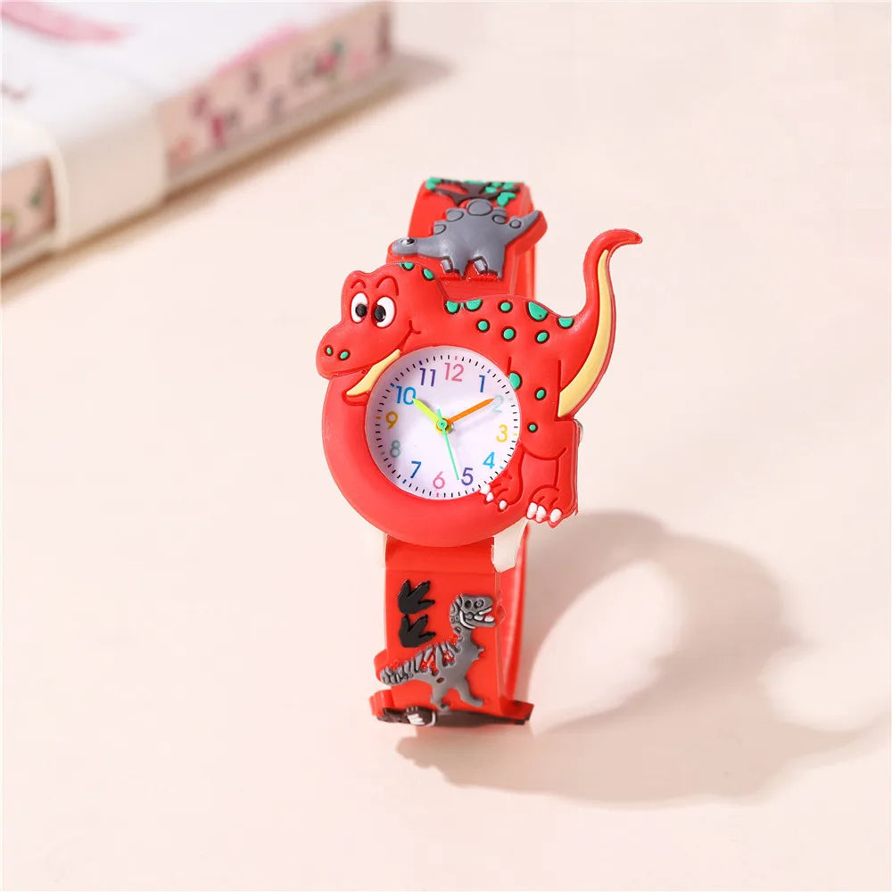 Orologio Bambini Quarzo Cartoni 3D Dinosauro Cinturino Silicone