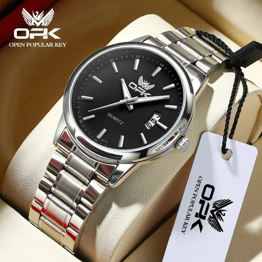 Orologio Uomo Quarzo Acciaio Inossidabile con Data Elegante Classico