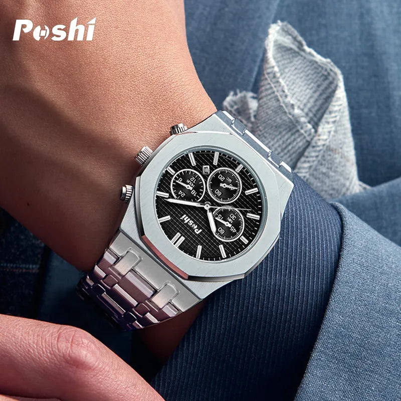 Orologio Uomo Acciaio Cronografo Data Quarzo 42mm