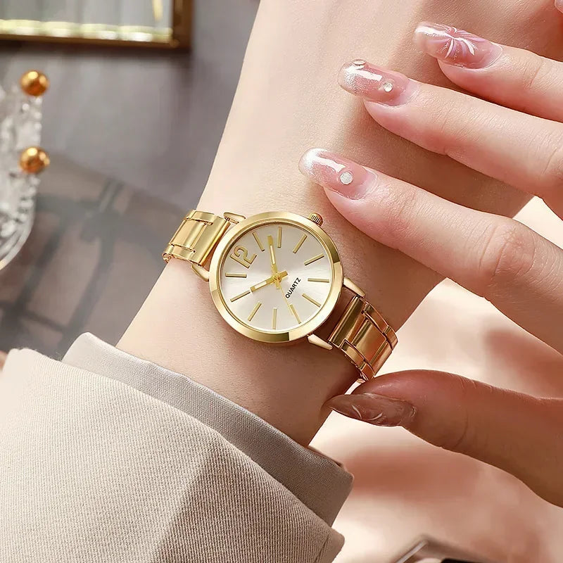 Orologio Donna Elegante Quarzo – Cinturino Acciaio Inossidabile Quadrante 30 mm