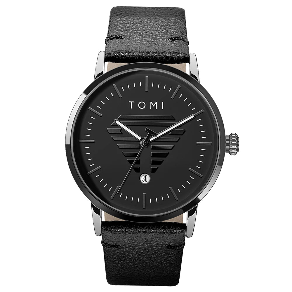 Orologio Uomo Minimalista al Quarzo con Data Cinturino Similpelle Cassa Lega Casual