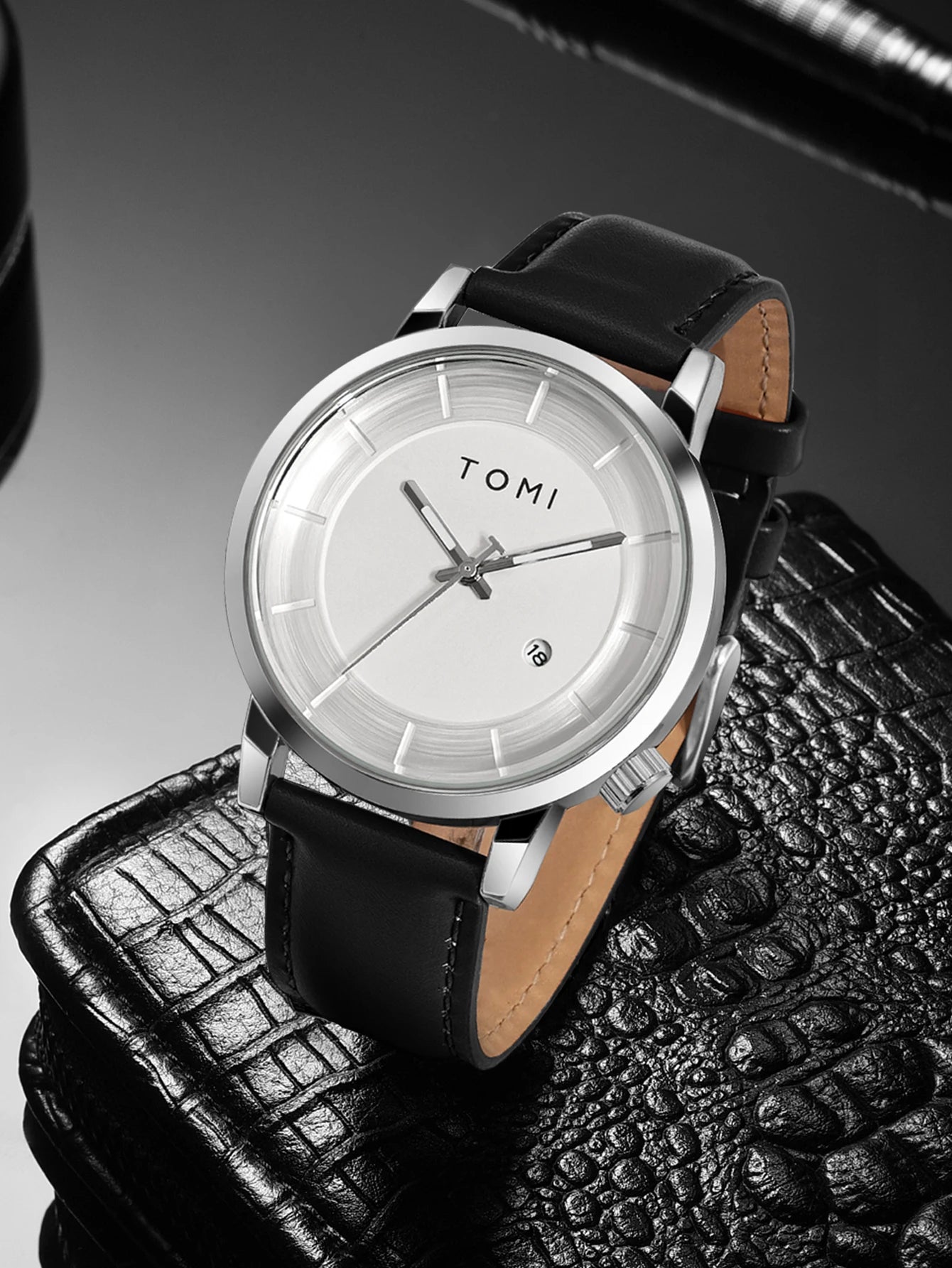 Orologio Uomo Quarzo – Cinturino Similpelle Stile Casual Quadrante 42mm