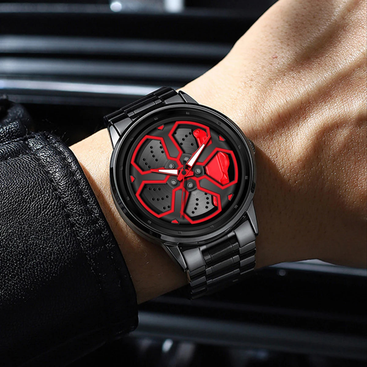 Orologio Uomo Al Quarzo Cinturino In Acciaio Quadrante Girevole Elegante Moda Casual