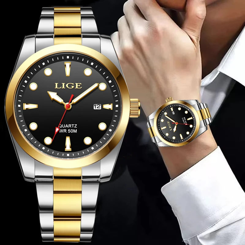 Orologio Uomo Elegante Quarzo Acciaio Data