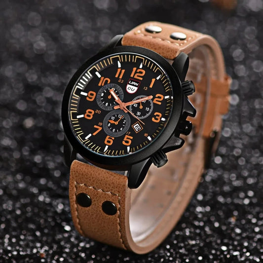 Orologio Uomo Quarzo Data Similpelle 42mm