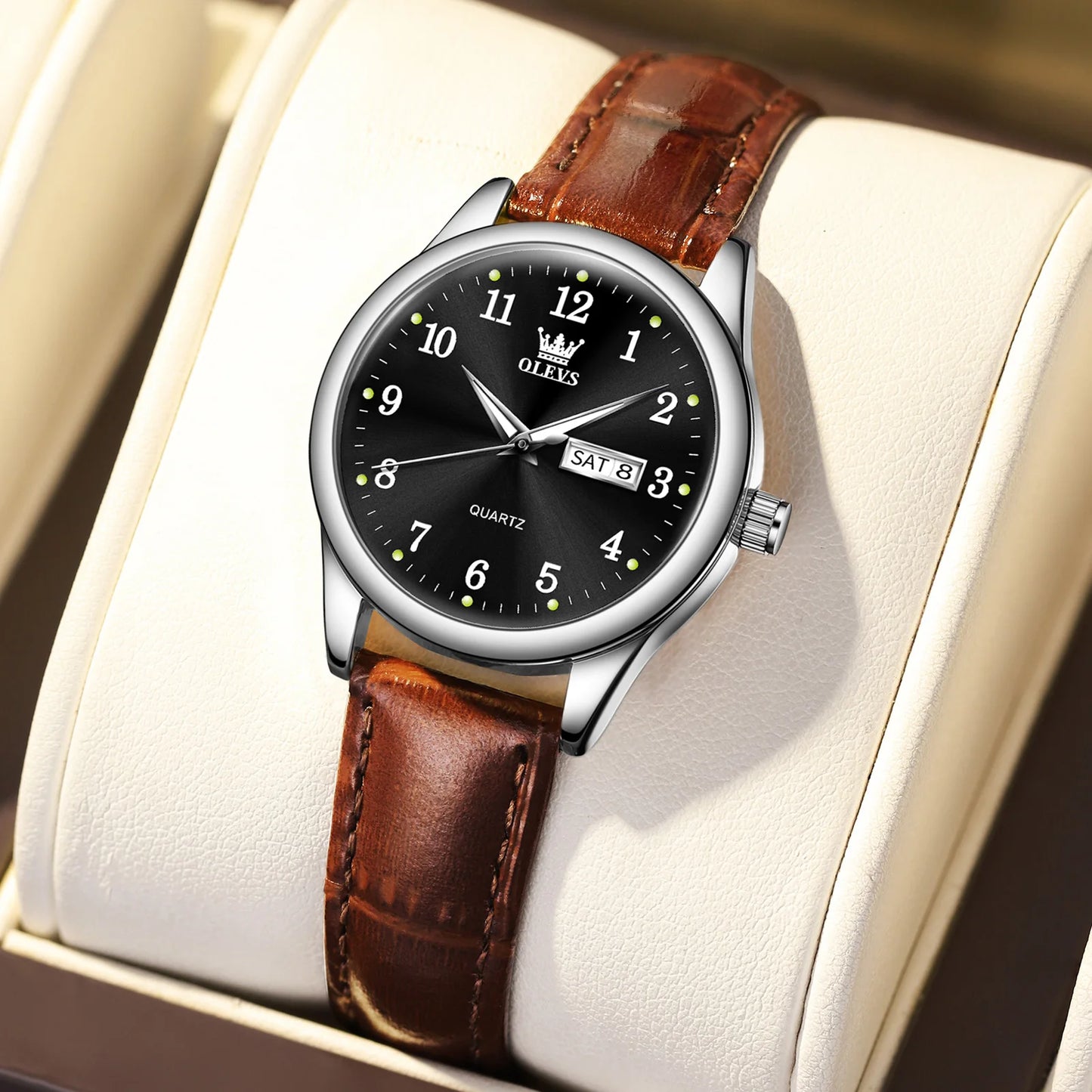 Orologio Donna Al Quarzo Elegante Con Data Casual Cinturino Similpelle