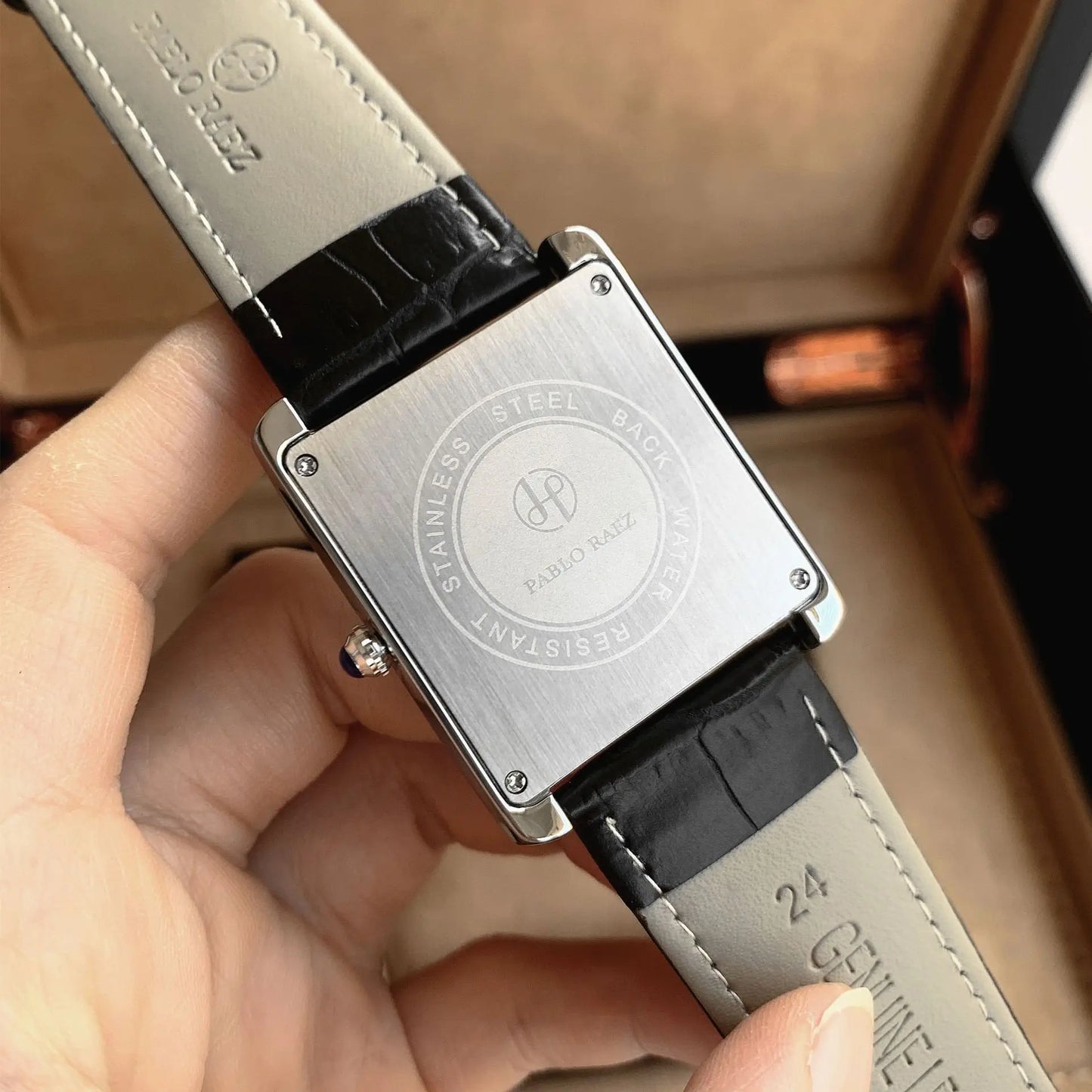 Orologio Uomo Elegante Quarzo Classico Quadrato Cinturino SimilPelle – Stile Vintage