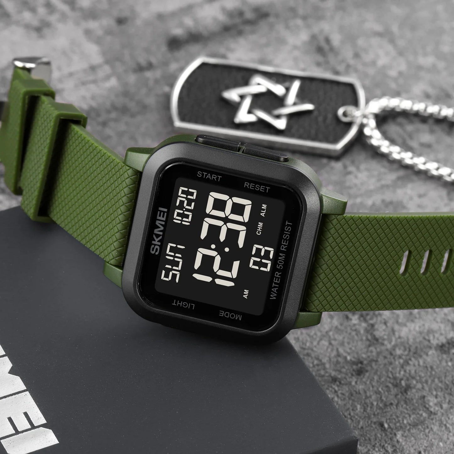 Orologio Digitale Uomo LED Sportivo Cronografo Sveglia