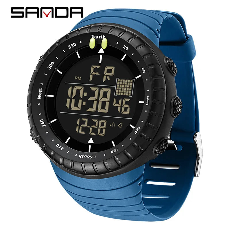 Orologio Uomo Sportivo Digitale LED Multifunzione Sveglia Cronografo Resistente