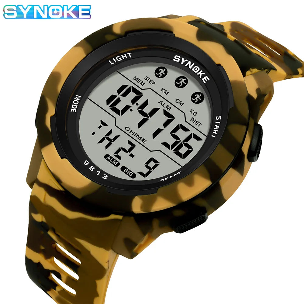 Orologio Sportivo Uomo Digitale LED Multifunzionale Impermeabile 5ATM