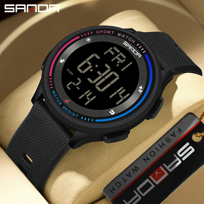 Orologio Digitale Uomo Donna SANDA – Sportivo LED Contapassi Impermeabile Cinturino in Gomma