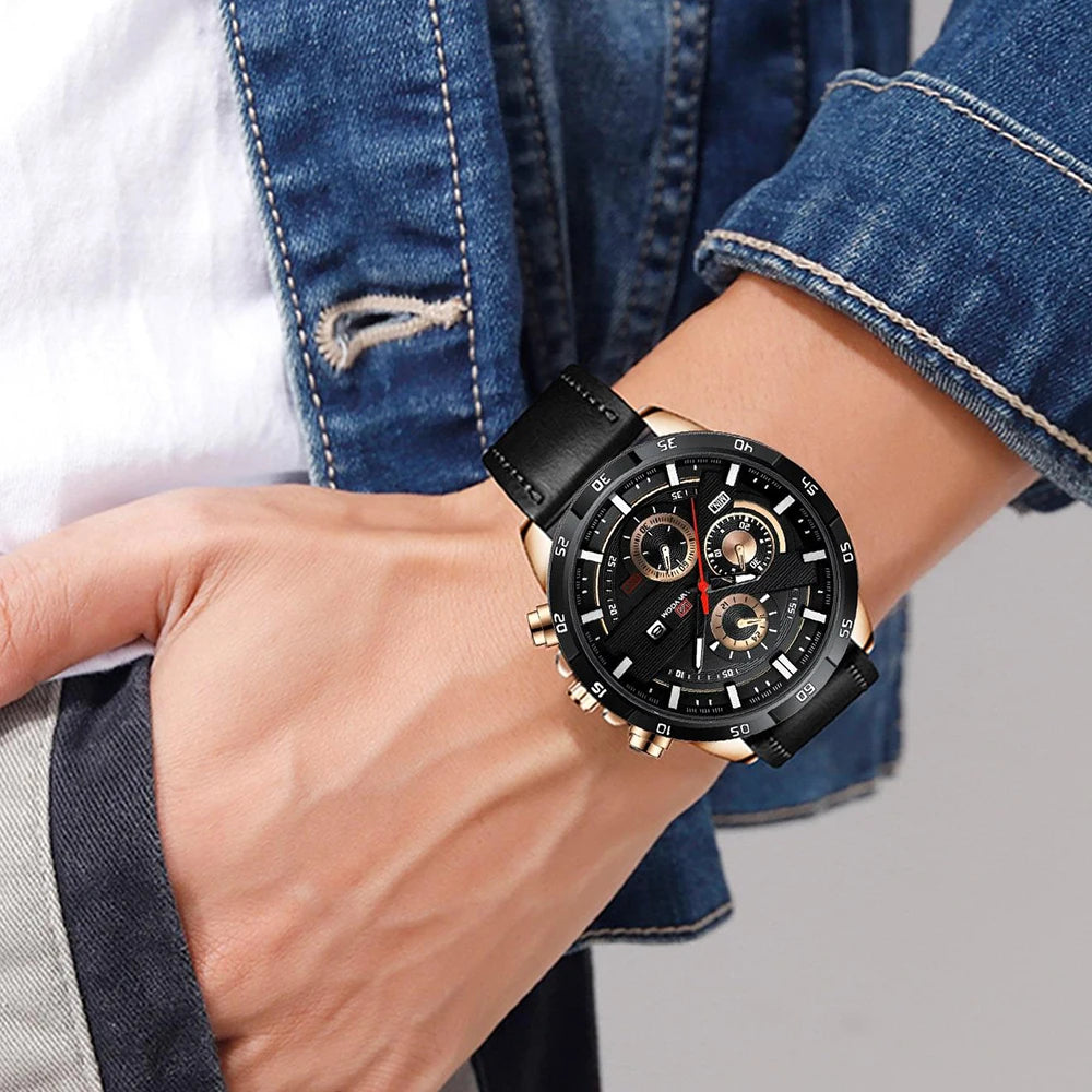 Orologio Uomo 46mm Quarzo - Cinturino SimilPelle o Acciaio, Elegante e Sportivo