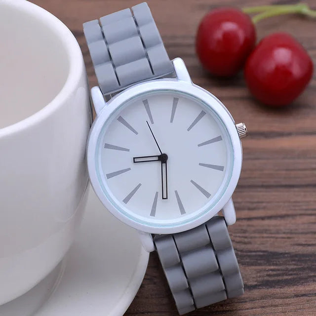 Orologio Donna al Quarzo Moda Casual con Cinturino in Silicone Elegante Leggero