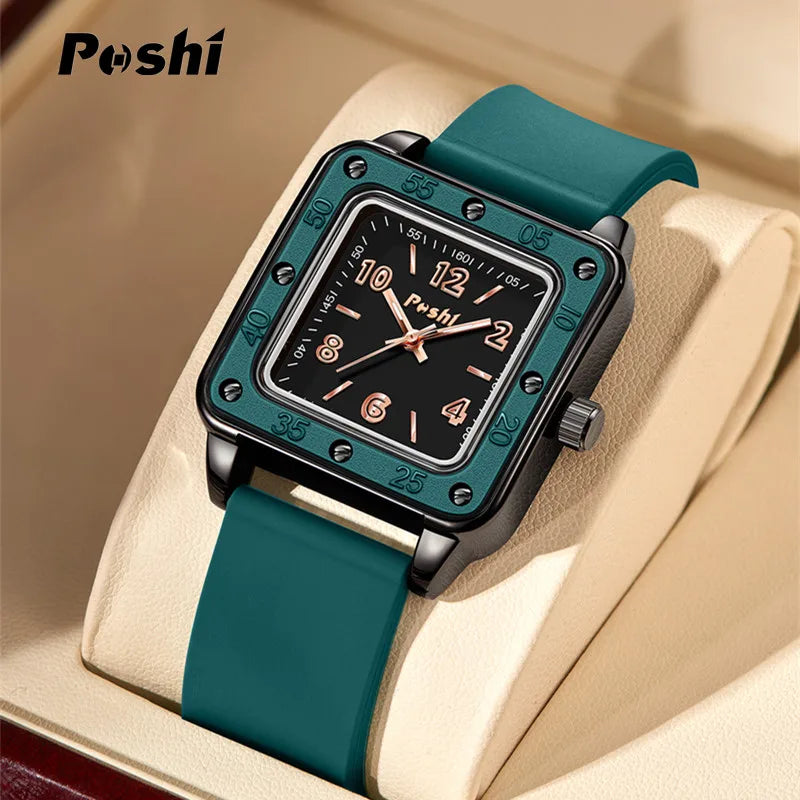 Orologio Donna Quarzo Moda Casual Silicone Quadrante Quadrato