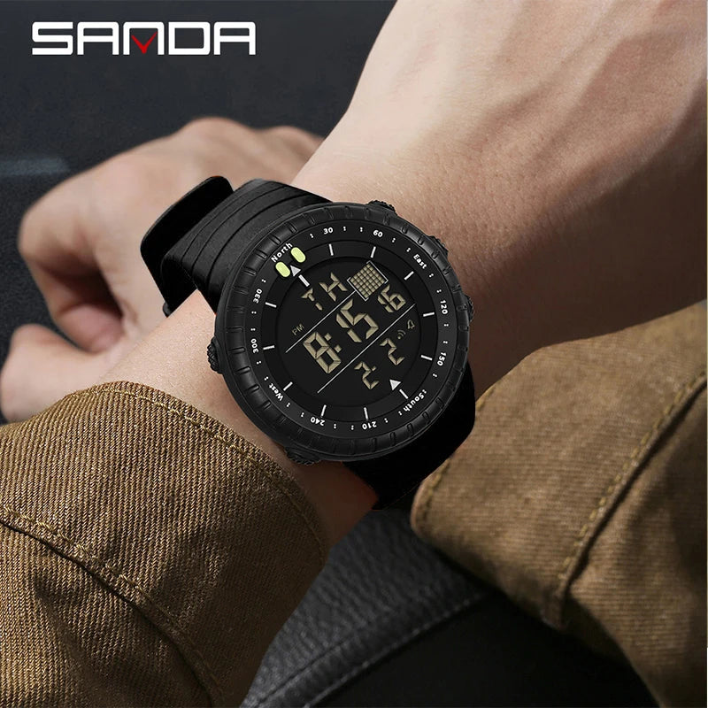Orologio Uomo Sportivo Digitale LED Multifunzione Sveglia Cronografo Resistente