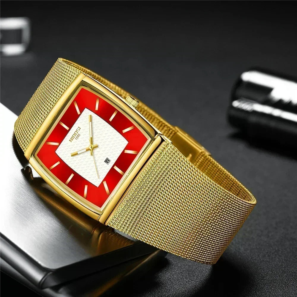 Orologio Uomo Quarzo Elegante Acciaio Con Data