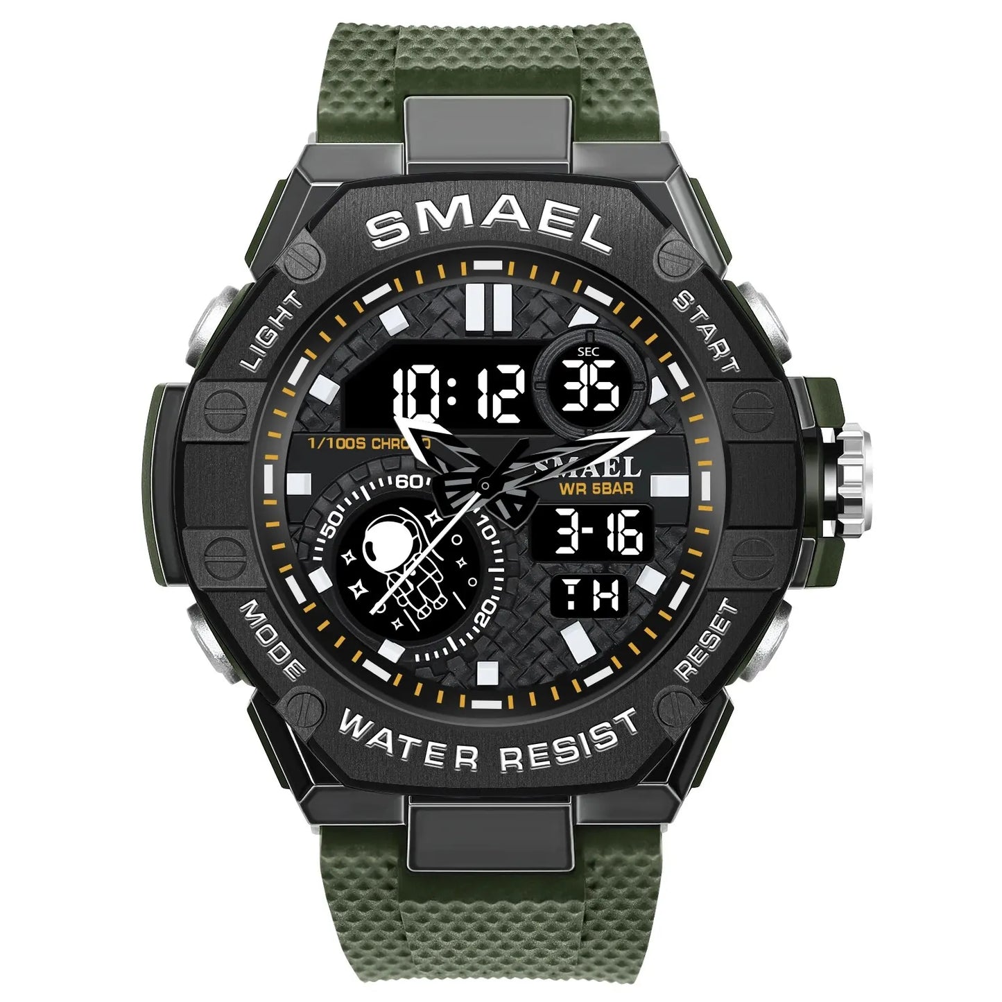 Orologio Digitale Uomo Sportivo LED Multifunzione Sveglia Cronometro Resistente