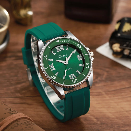Orologio Uomo Business Al Quarzo Cinturino In Silicone Cassa Lega