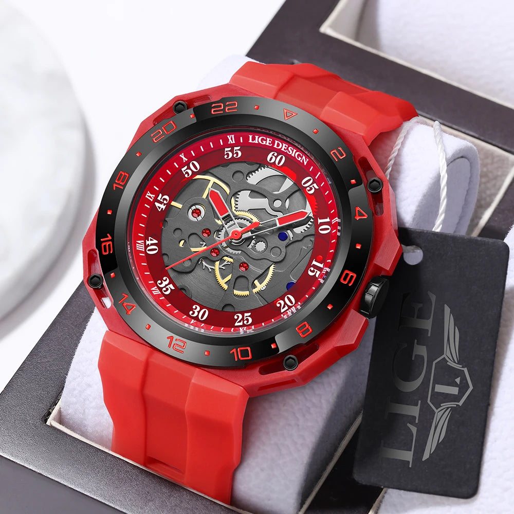 Orologio Uomo Al Quarzo Cinturino In Silicone Moda Casual Lancette Luminose