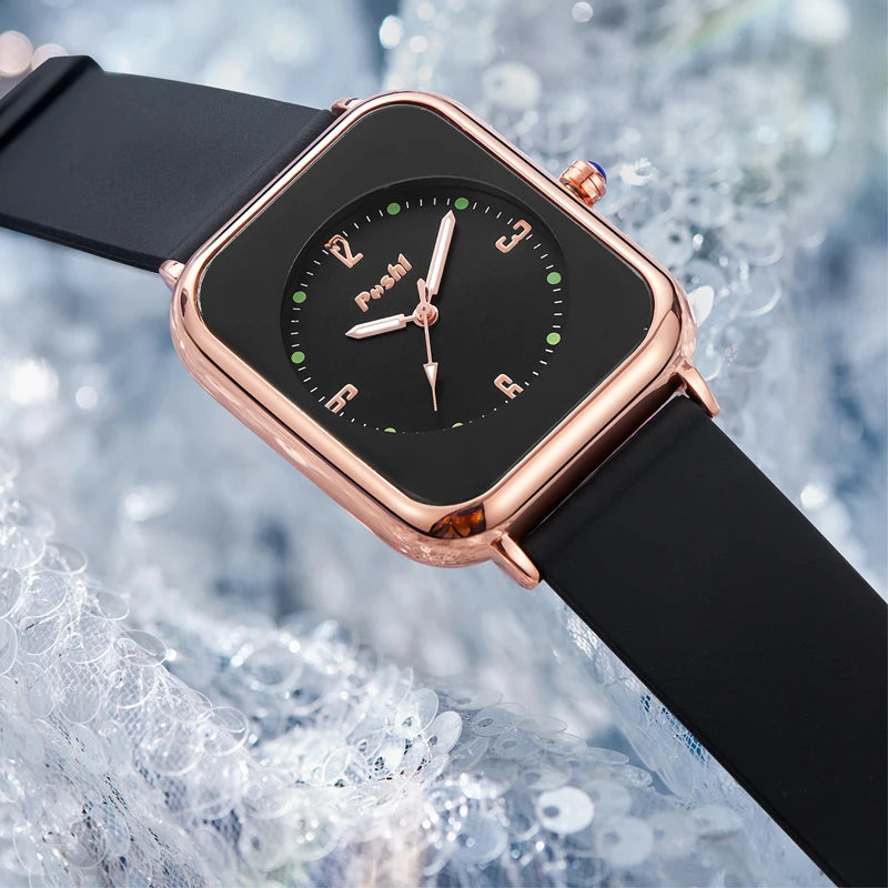 Orologio Donna Moda Elegante Casual al Quarzo con Cinturino in Silicone Semplice