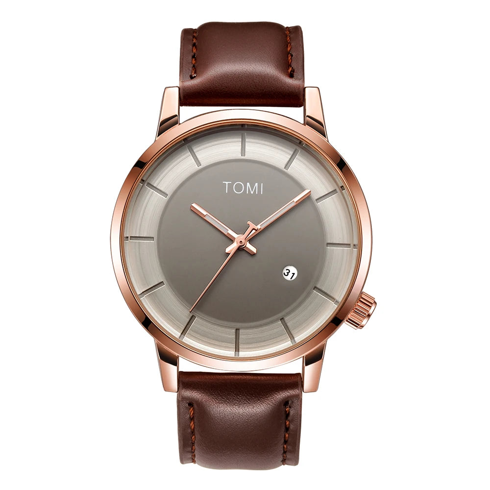 Orologio Uomo Quarzo – Cinturino Similpelle Stile Casual Quadrante 42mm