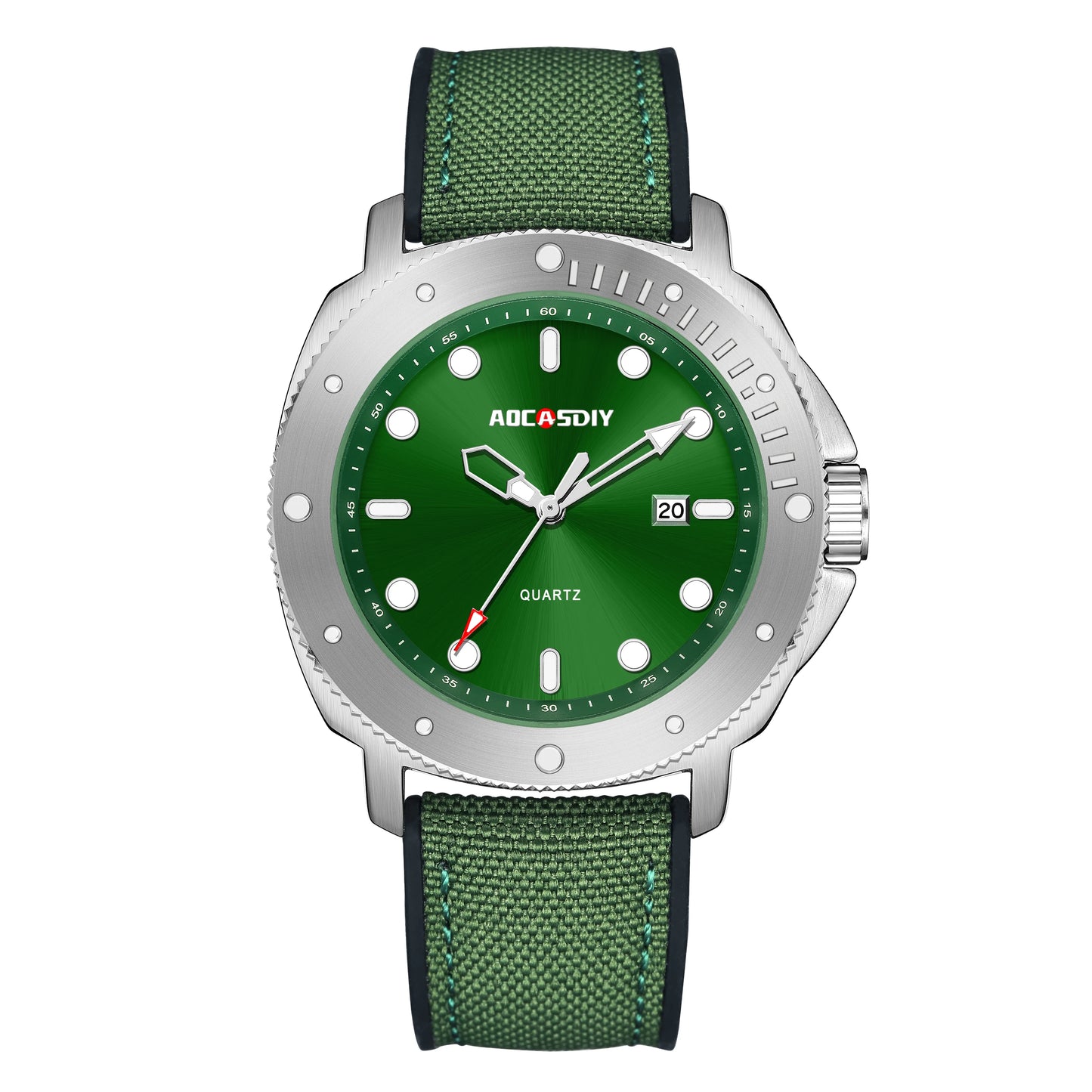 Orologio Da Uomo Moda Quarzo Con Data Lancette Luminose Cinturino Nylon