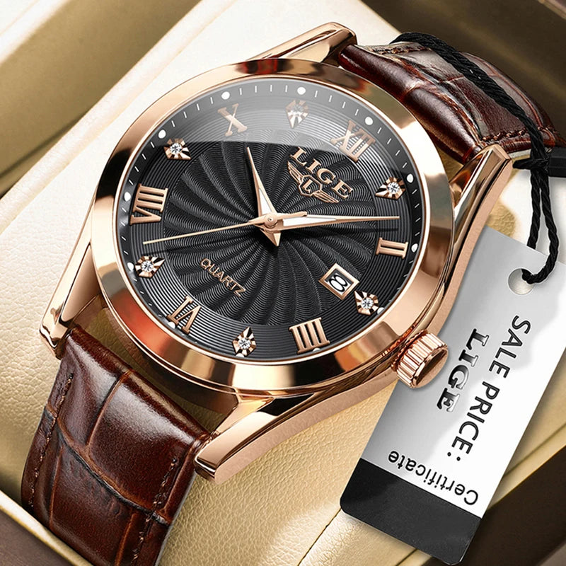 Orologio Uomo Quarzo Similpelle Data 40mm Elegante