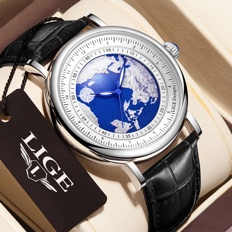 Orologio Uomo 42 mm Elegante Quarzo Similpelle Luminoso