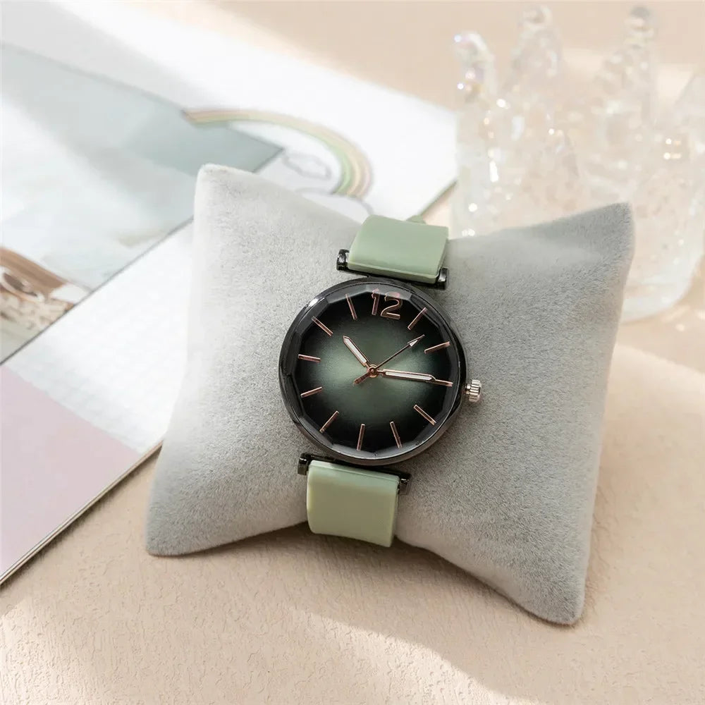 Orologio Donna Elegante Quarzo Cinturino in Silicone Moda Casual
