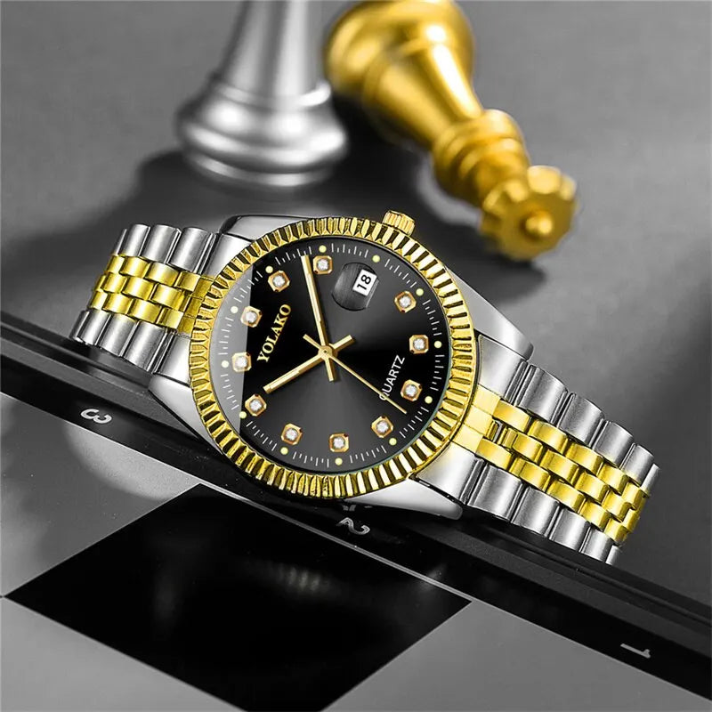 Orologio Uomo Quarzo Acciaio Moda Casual Con Data E Lancette Luminose