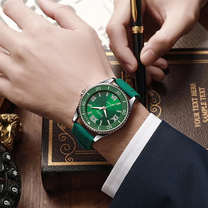 Orologio Uomo Business Al Quarzo Cinturino In Silicone Cassa Lega