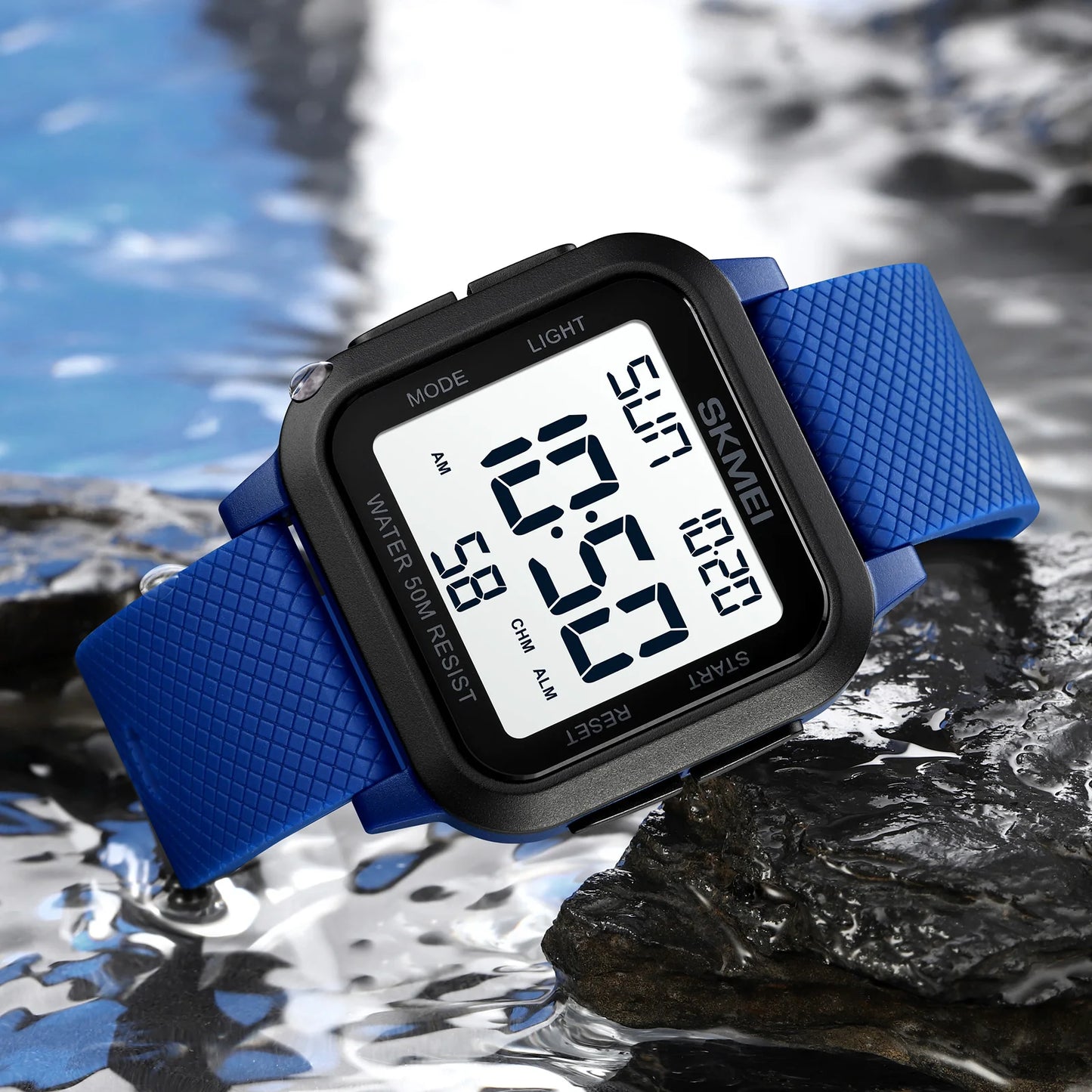 Orologio Digitale Uomo LED Sportivo Cronografo Sveglia