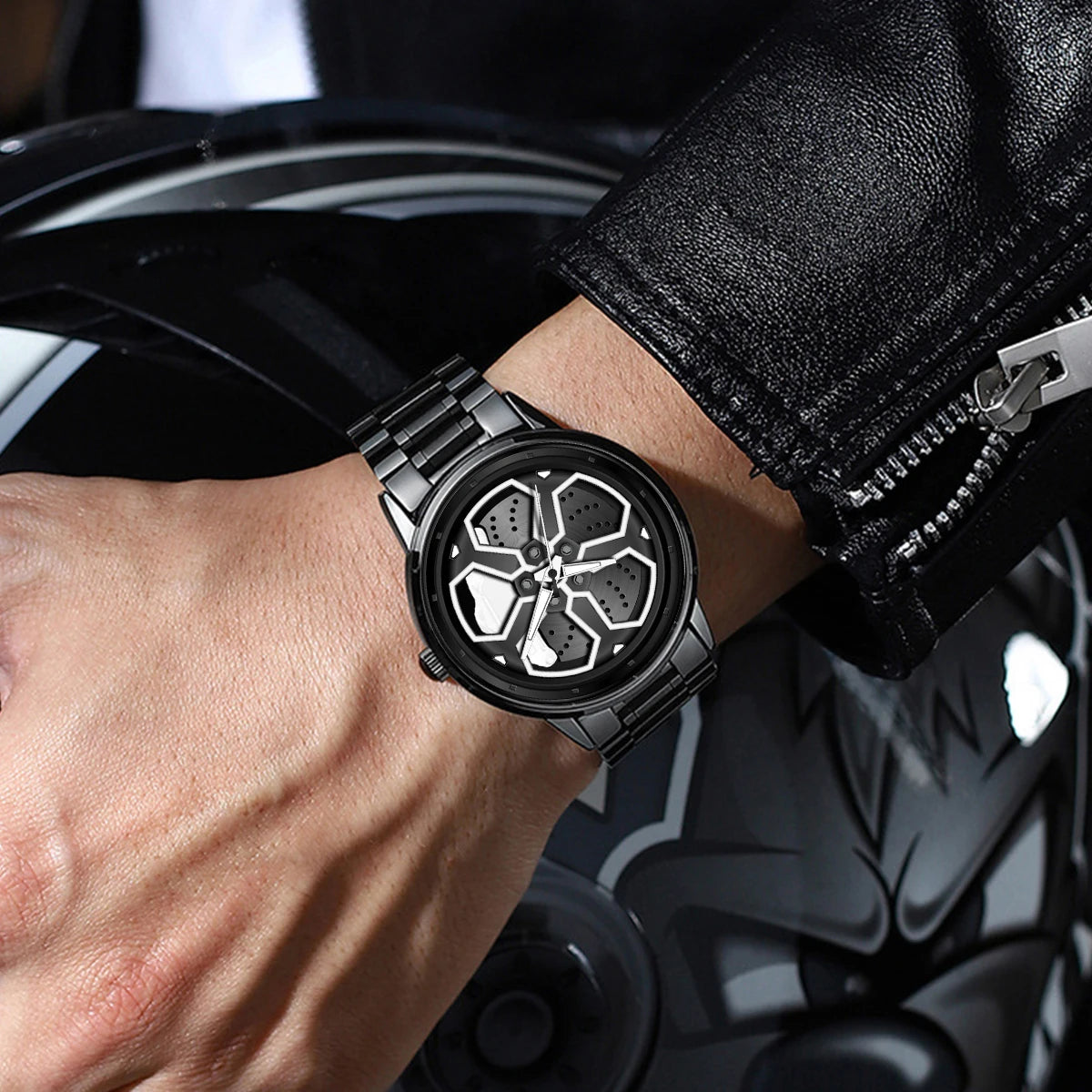 Orologio Uomo Al Quarzo Cinturino In Acciaio Quadrante Girevole Elegante Moda Casual