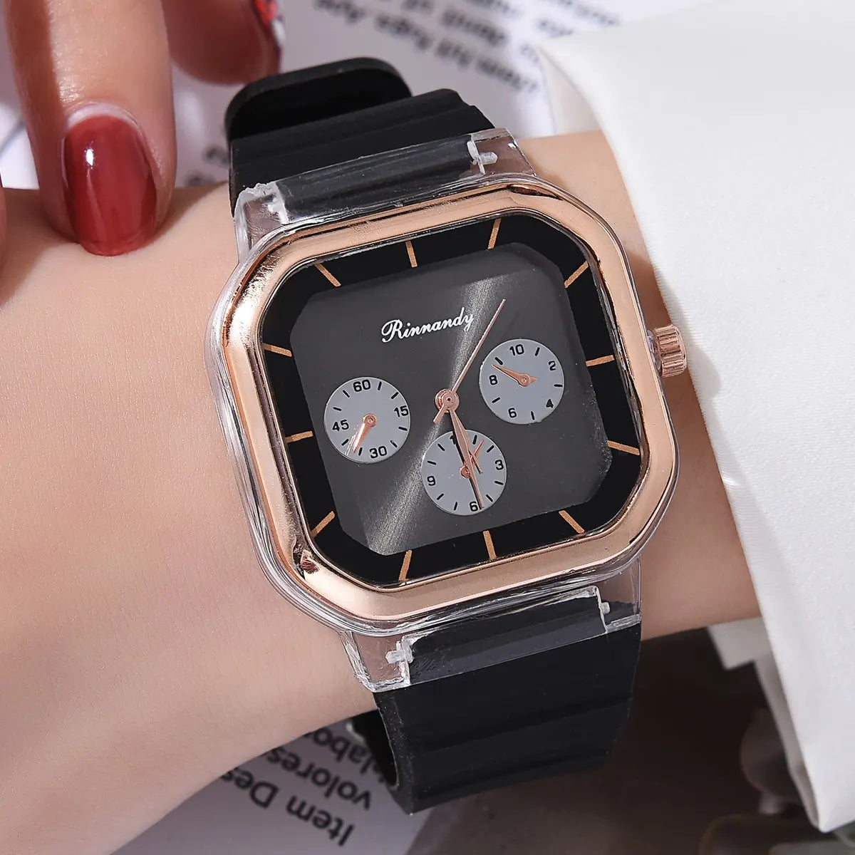Orologio Donna Sportivo Quarzo Silicone Moda Quadrante 38 mm