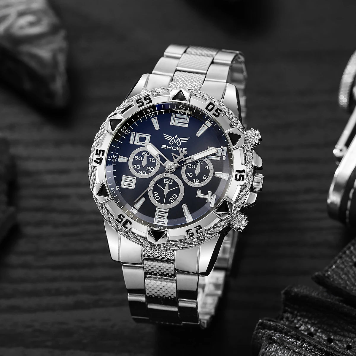 Orologio Uomo Quarzo Cassa Lega – Cinturino Metallo Moda Casual