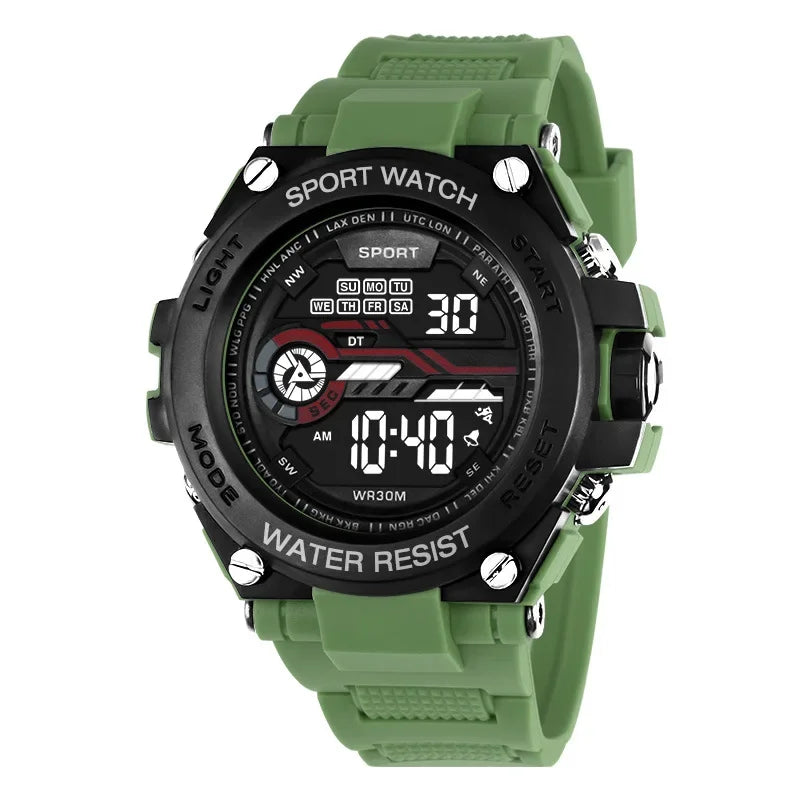 Orologio Sportivo Uomo Digitale LED Multifunzione Cronometro Sveglia