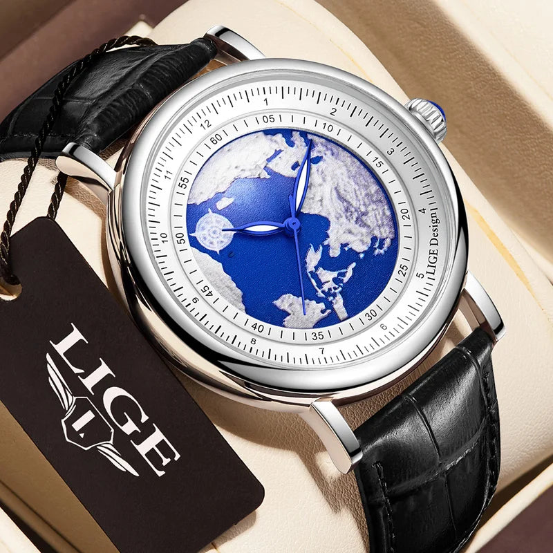 Orologio Uomo 42 mm Elegante Quarzo Similpelle Luminoso