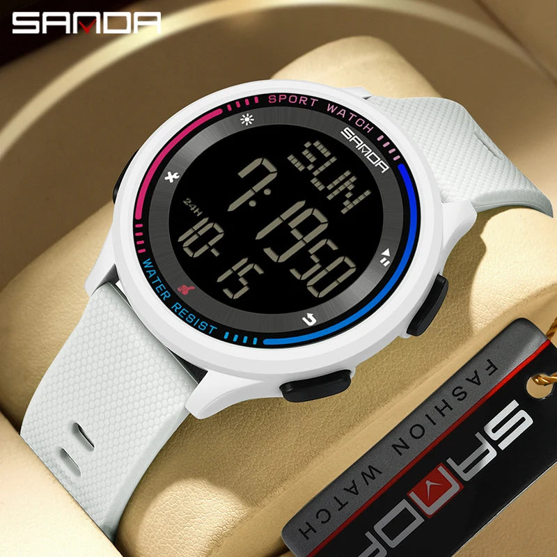 Orologio Digitale Uomo Donna SANDA – Sportivo LED Contapassi Impermeabile Cinturino in Gomma