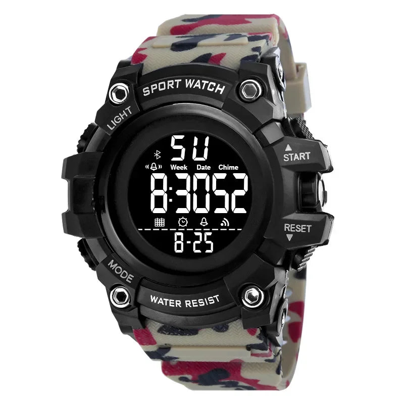 Orologio Sportivo Uomo Digitale LED Multifunzione Cinturino Silicone Quadrante 57mm