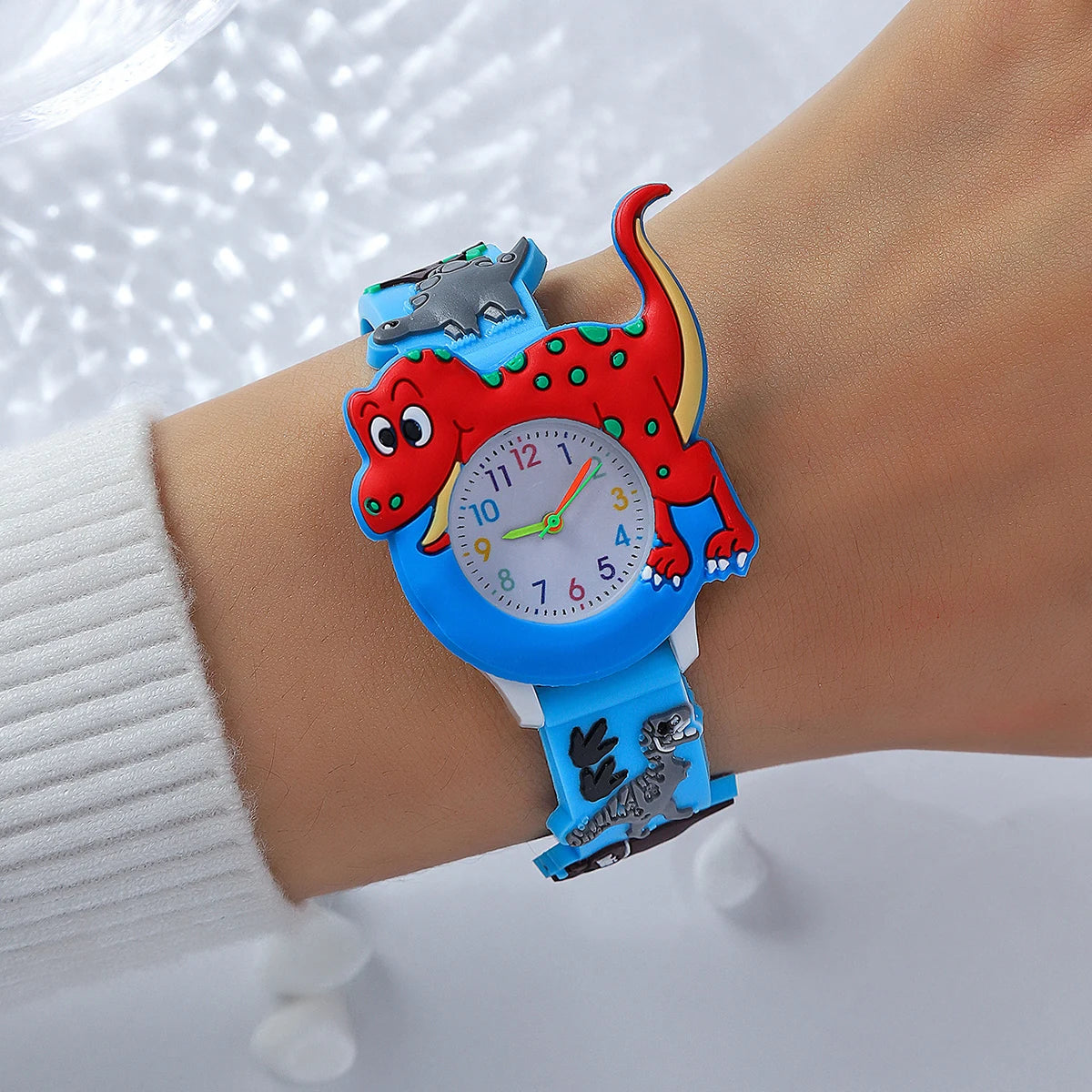 Orologio Bambini Quarzo Cartoni 3D Dinosauro Cinturino Silicone