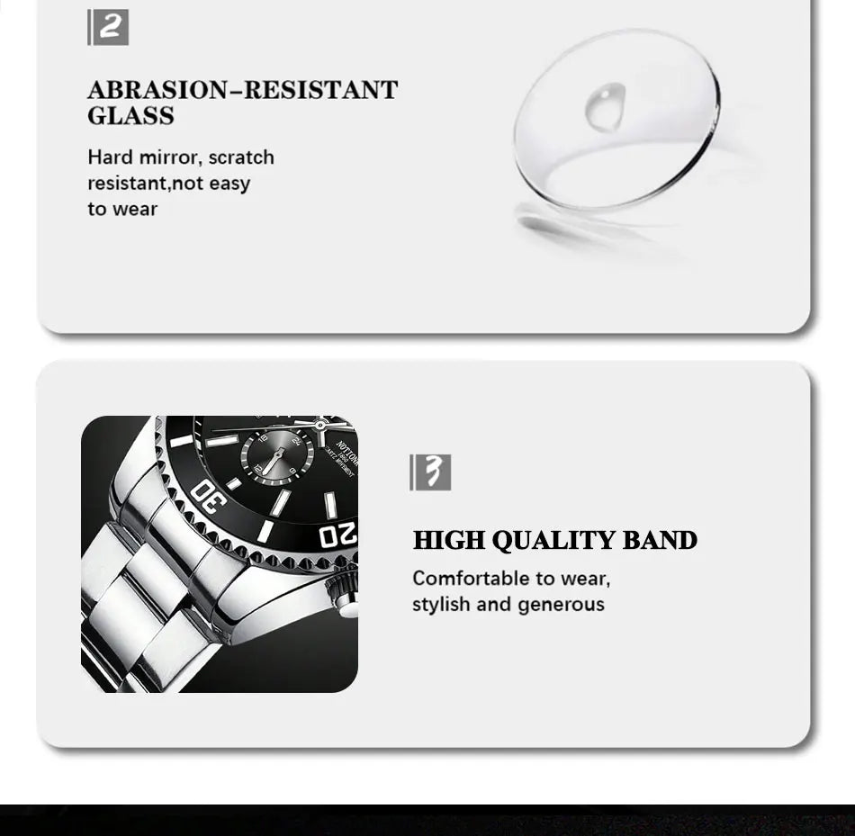 Orologio Uomo Acciaio Inox Quarzo – Elegante Data Quadrante 40 mm
