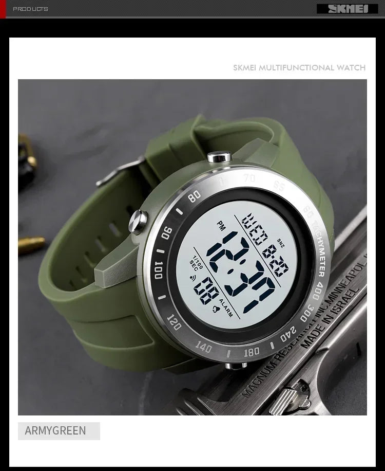 Orologio Digitale Uomo LED – Sportivo Impermeabile Cinturino Silicone Quadrante 50 mm