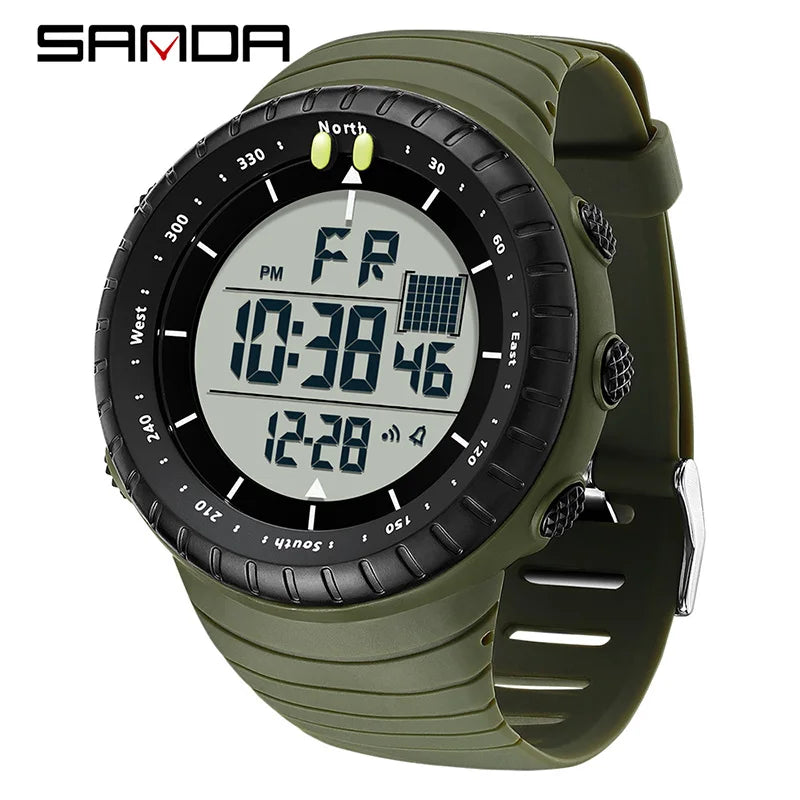Orologio Uomo Sportivo Digitale LED Multifunzione Sveglia Cronografo Resistente