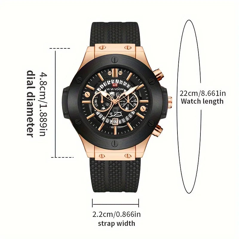 Orologio Uomo Sportivo Quarzo Silicone Quadrante 48mm