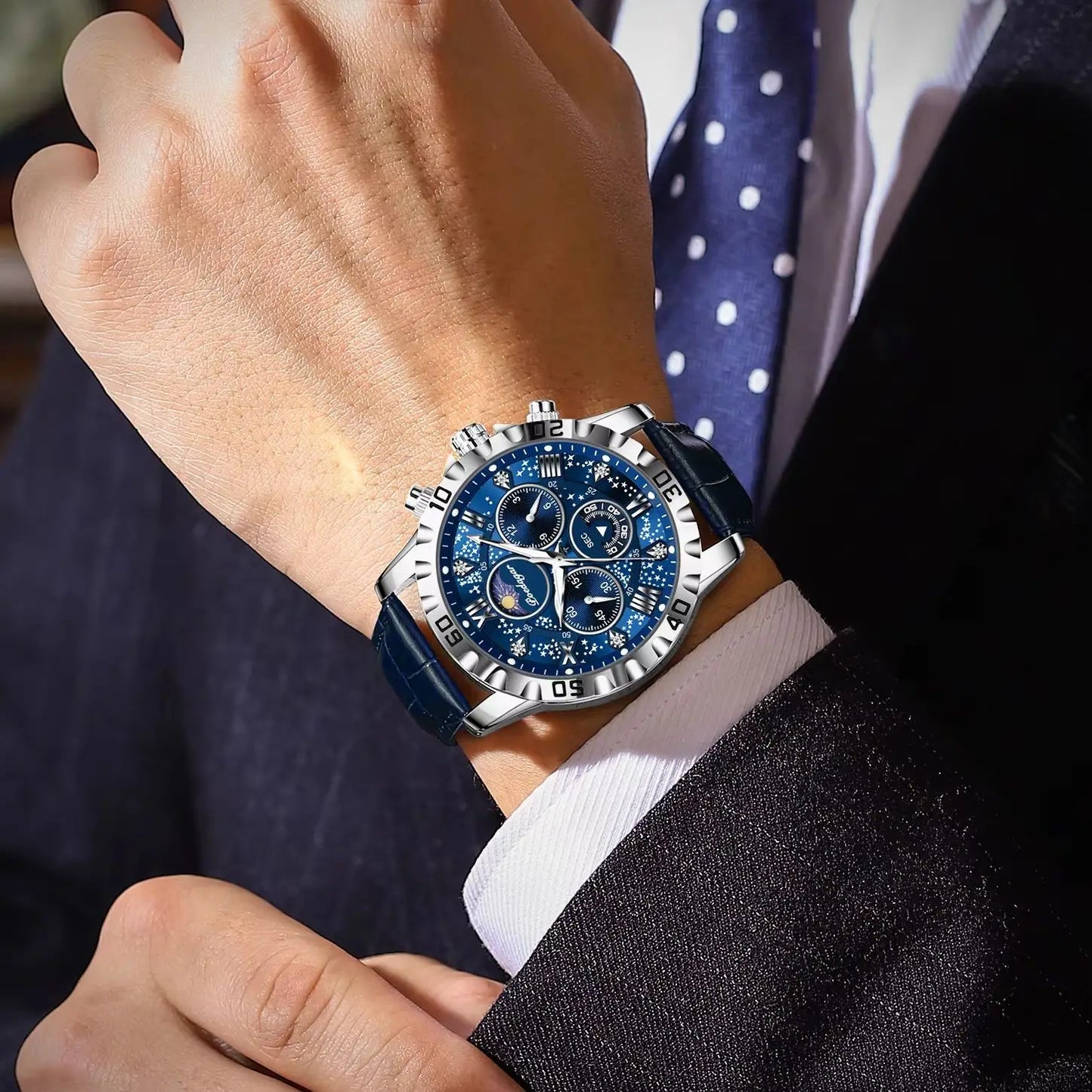 Orologio Uomo Sportivo Quarzo Cronografo Similpelle